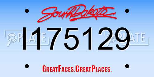 I175129 South Dakota License Plate