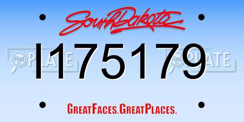 I175179 South Dakota License Plate
