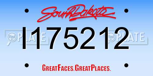 I175212 South Dakota License Plate