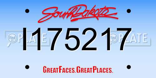 I175217 South Dakota License Plate
