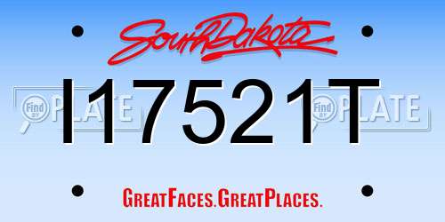 I17521T South Dakota License Plate