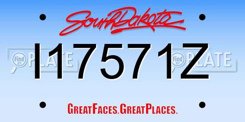I17571Z South Dakota License Plate