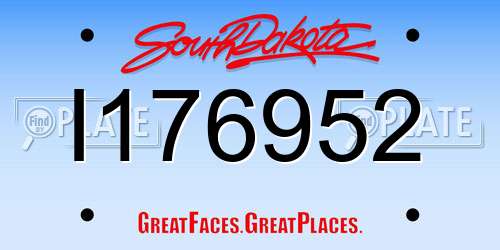 I176952 South Dakota License Plate