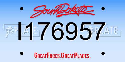 I176957 South Dakota License Plate