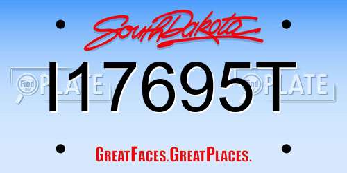 I17695T South Dakota License Plate