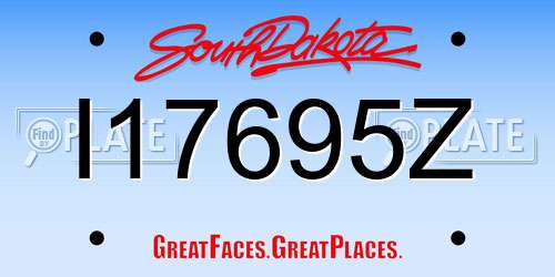 I17695Z South Dakota License Plate