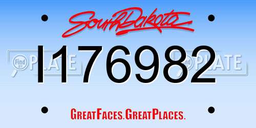 I176982 South Dakota License Plate