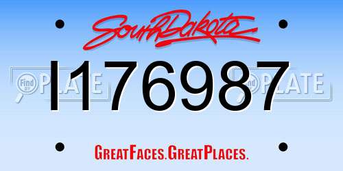 I176987 South Dakota License Plate