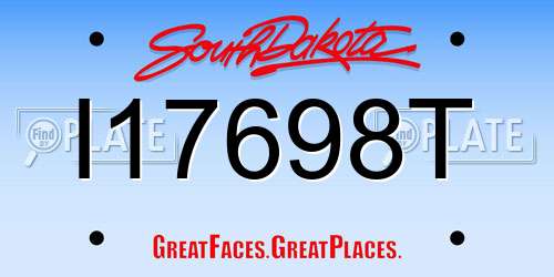I17698T South Dakota License Plate
