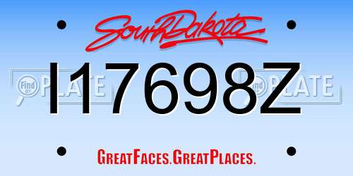 I17698Z South Dakota License Plate