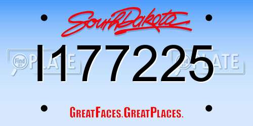 I177225 South Dakota License Plate