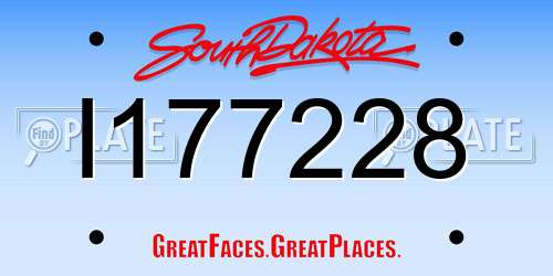I177228 South Dakota License Plate