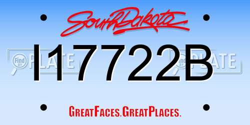 I17722B South Dakota License Plate