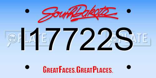 I17722S South Dakota License Plate