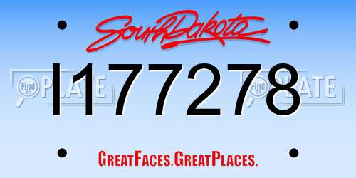 I177278 South Dakota License Plate