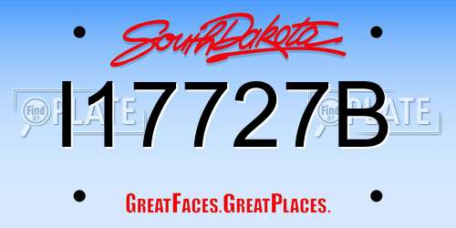 I17727B South Dakota License Plate