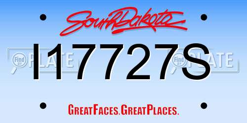 I17727S South Dakota License Plate