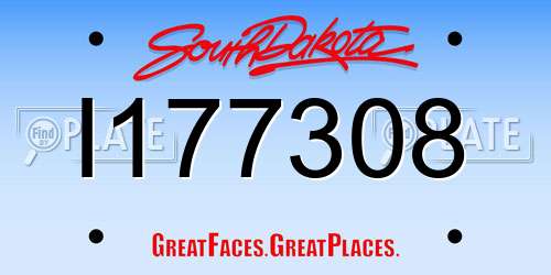 I177308 South Dakota License Plate