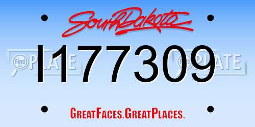 I177309 South Dakota License Plate