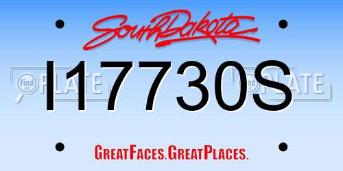 I17730S South Dakota License Plate