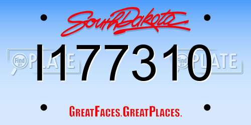 I177310 South Dakota License Plate