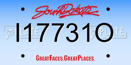 I17731O South Dakota License Plate