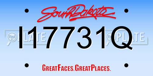 I17731Q South Dakota License Plate