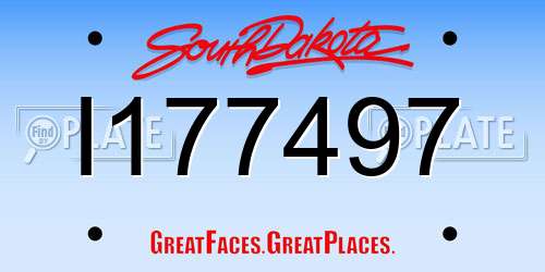 I177497 South Dakota License Plate