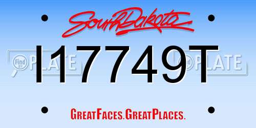 I17749T South Dakota License Plate