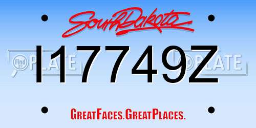 I17749Z South Dakota License Plate