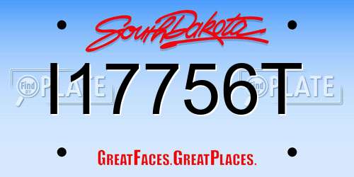 I17756T South Dakota License Plate