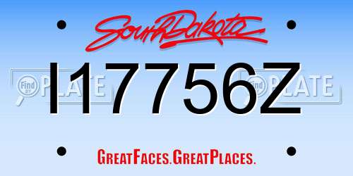 I17756Z South Dakota License Plate