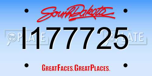 I177725 South Dakota License Plate