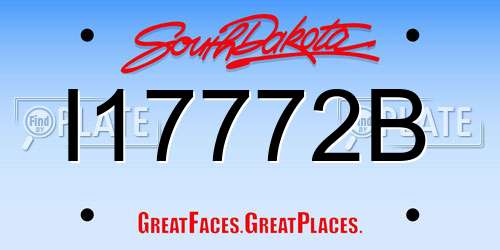 I17772B South Dakota License Plate