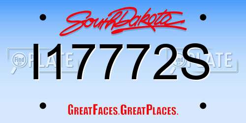 I17772S South Dakota License Plate