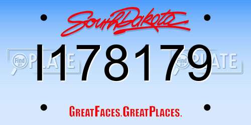 I178179 South Dakota License Plate