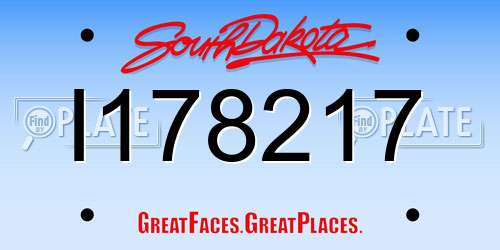 I178217 South Dakota License Plate