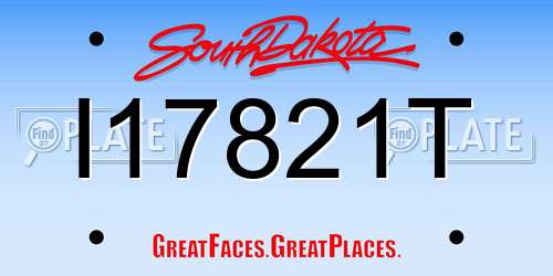 I17821T South Dakota License Plate