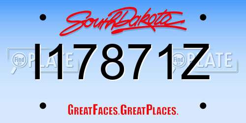 I17871Z South Dakota License Plate