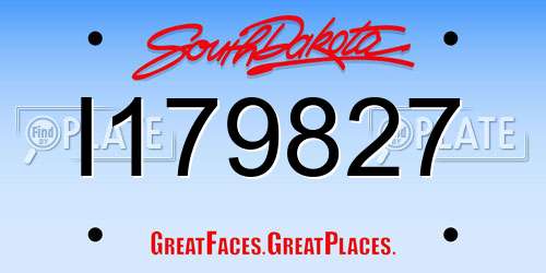 I179827 South Dakota License Plate