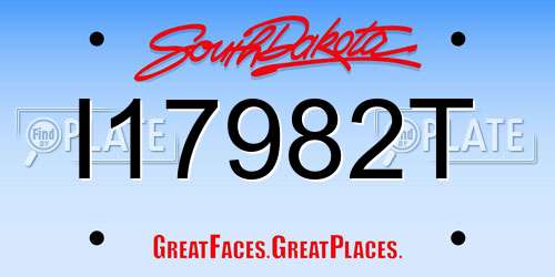 I17982T South Dakota License Plate