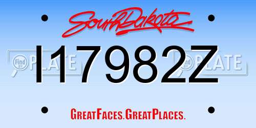I17982Z South Dakota License Plate