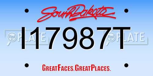 I17987T South Dakota License Plate
