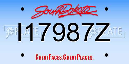 I17987Z South Dakota License Plate