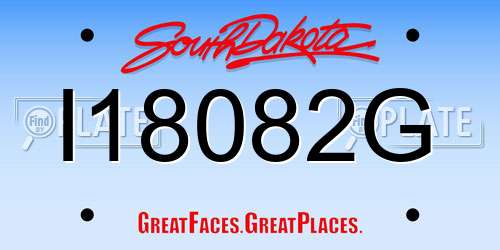 I18082G South Dakota License Plate
