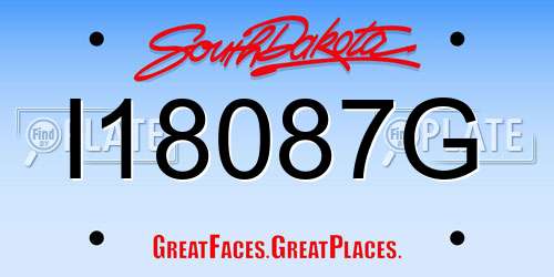 I18087G South Dakota License Plate
