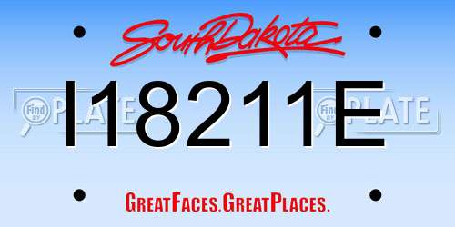 I18211E South Dakota License Plate