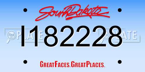 I182228 South Dakota License Plate