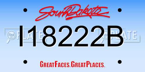 I18222B South Dakota License Plate