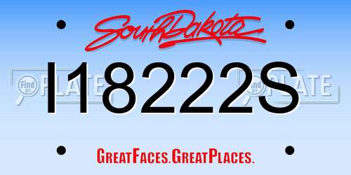 I18222S South Dakota License Plate